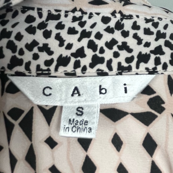Cabi 784 Colony Club button front roll sleeve geometric shirt dress, size small. - Picture 9 of 12